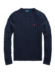 RALPH LAUREN Cable-Knit Cotton Jumper Hunter Navy