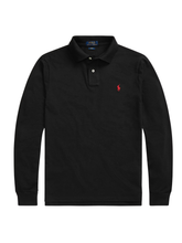 RALPH LAUREN Slim Fit Mesh Long-Sleeve Polo Black