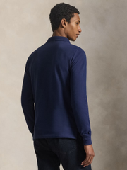 RALPH LAUREN Slim Fit Mesh Long-Sleeve Polo Newport Navy