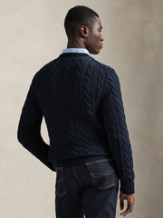 RALPH LAUREN Cable-Knit Cotton Jumper Hunter Navy