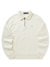 RALPH LAUREN Loopback Fleece Quarter-Zip Sweatshirt Clubhouse Cream