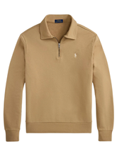 RALPH LAUREN Loopback Fleece Quarter-Zip Sweatshirt Vintage Khaki