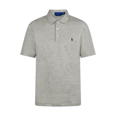 Ralph Lauren Classic Fit Cotton Linen Polo Shirt Grey Heather Men's