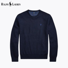 Ralph Lauren Mesh-Strick-Baumwollpullover mit Rundhalsausschnitt