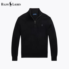 Ralph Lauren Mesh-Strickpullover aus Baumwolle mit Viertelreißverschluss