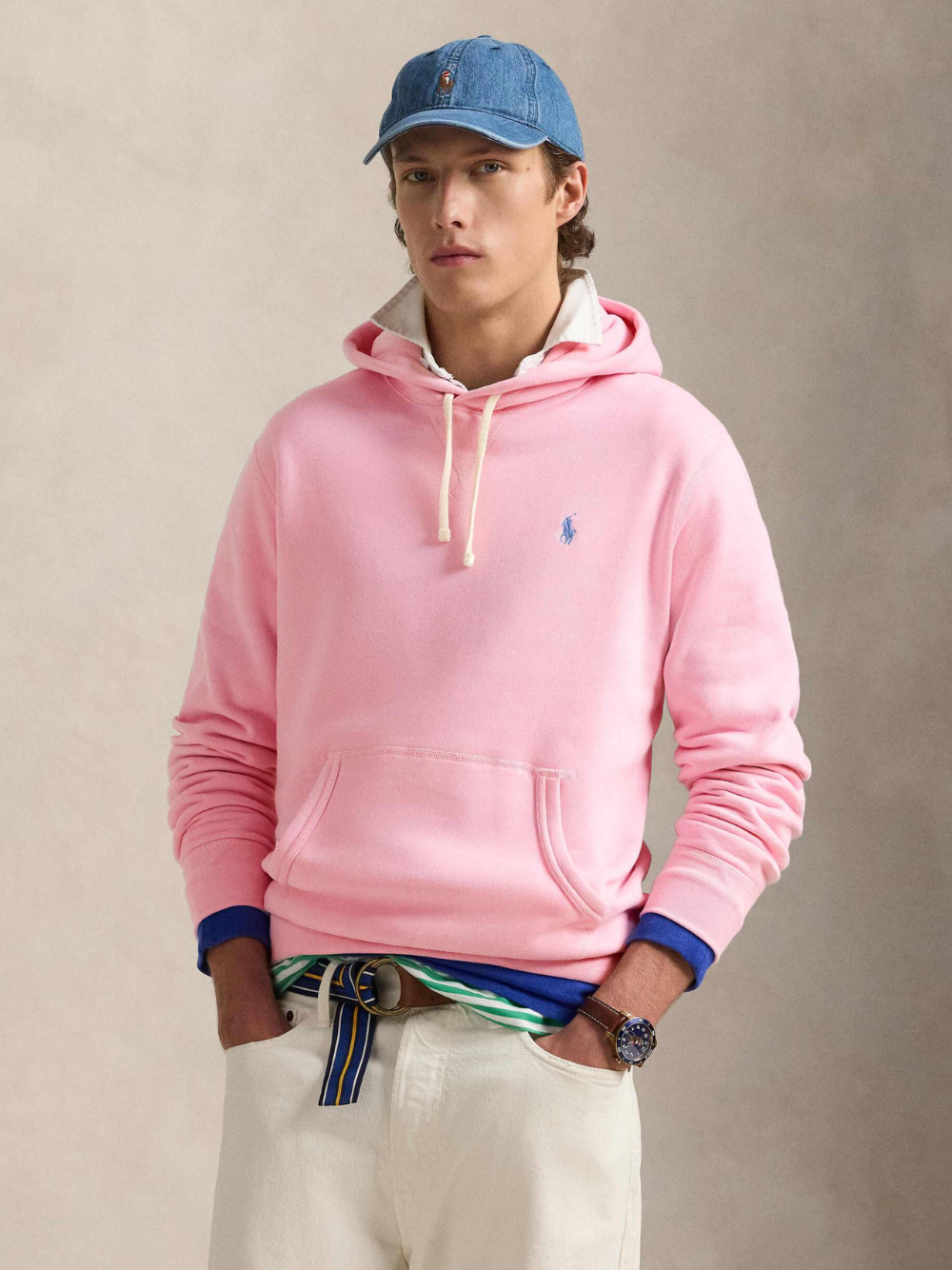 RALPH LAUREN RL Fleece Hoodie Carmel Pink