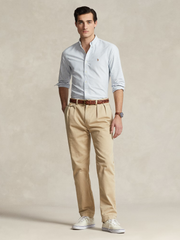 RALPH LAUREN Slim Fit Striped Oxford Shirt Blue/White