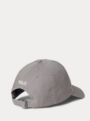 RALPH LAUREN Cotton Chino Baseball Cap Perfect Grey/White