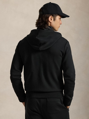 RALPH LAUREN Double-Knit Full-Zip Hoodie Polo Black