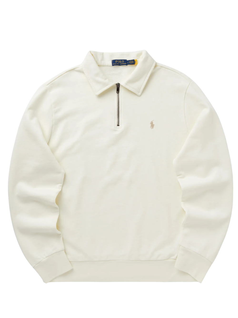 RALPH LAUREN Loopback Fleece Quarter-Zip Sweatshirt Clubhouse Cream