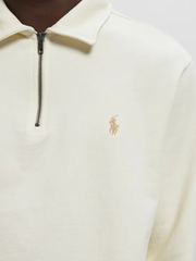 RALPH LAUREN Loopback Fleece Quarter-Zip Sweatshirt Clubhouse Cream