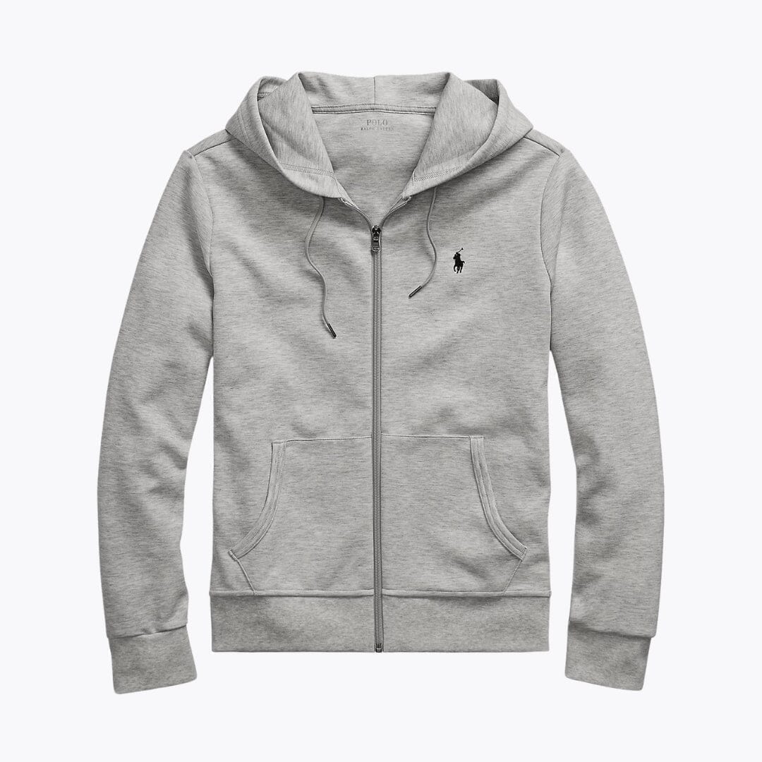 Ralph Lauren Doppelstrick-Kapuzenpullover mit durchgehendem Reißverschluss