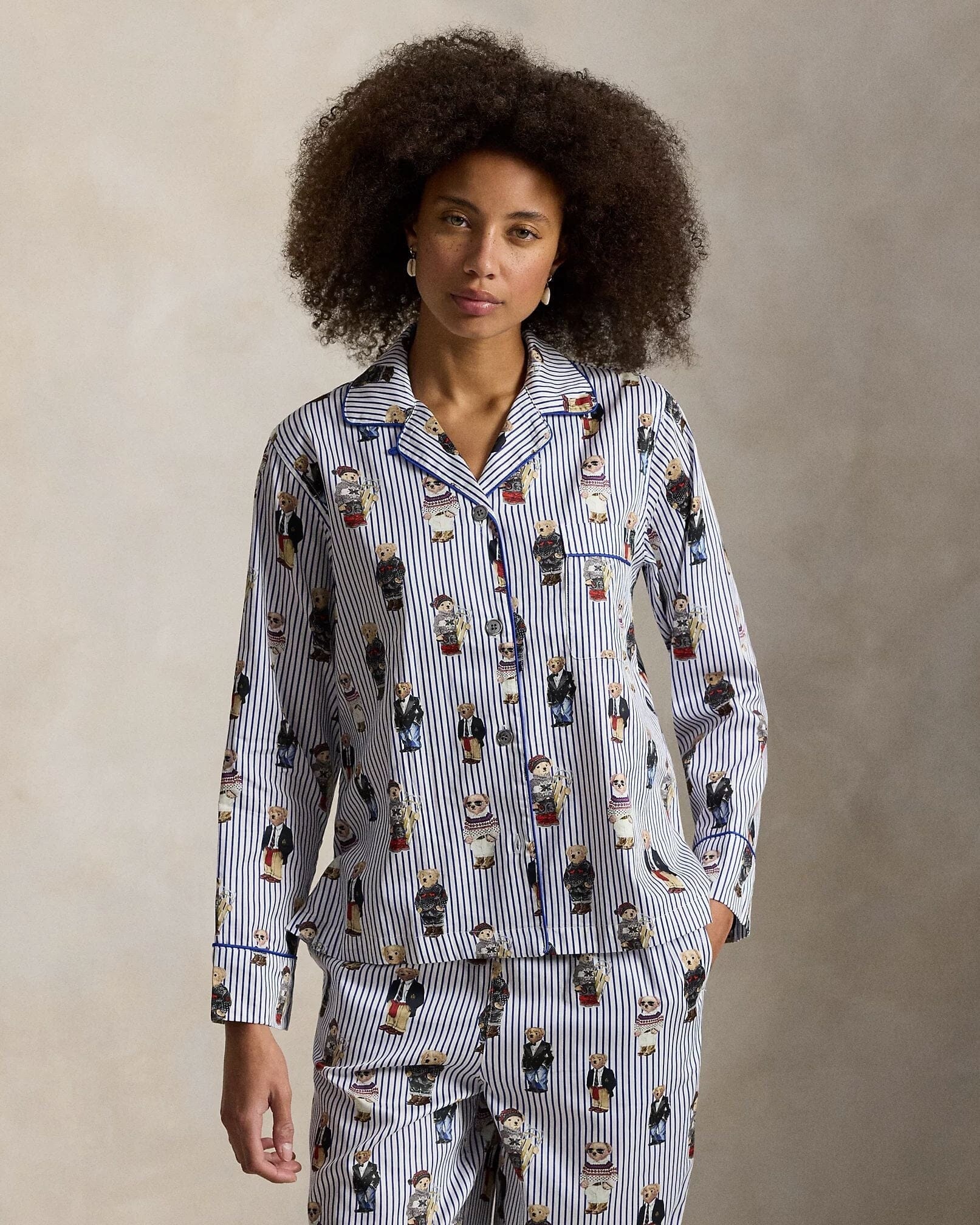 Ralph Lauren Polo Bear Baumwollsatin-Pyjama-Set