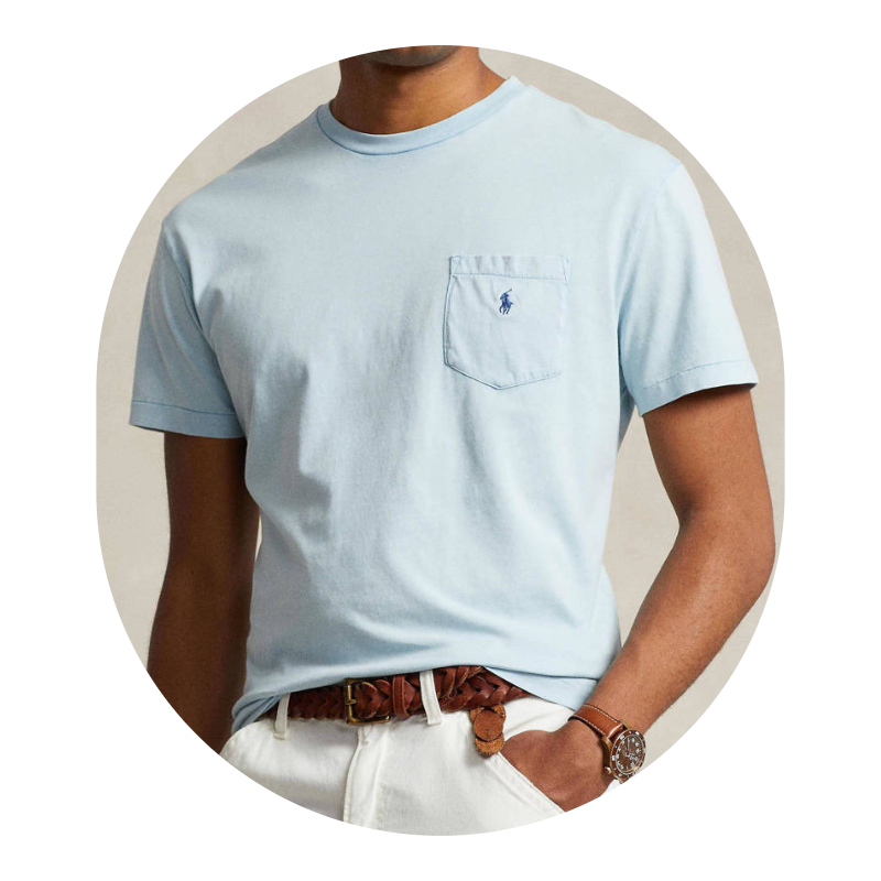 Ralph Lauren Polo Classic Fit Cotton Pocket T-Shirt Blue Men's