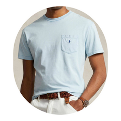 Ralph Lauren Polo Classic Fit Cotton Pocket T-Shirt Blue Men's